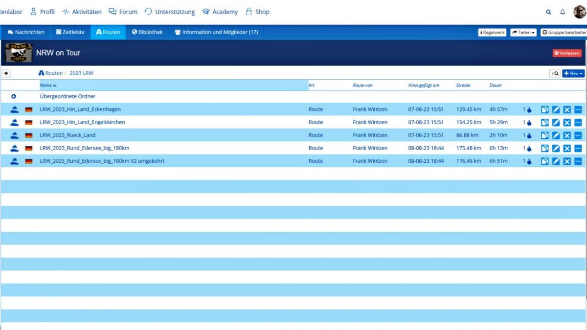 Let´s rock Winterberg 2023 Routen in MyRoute-App